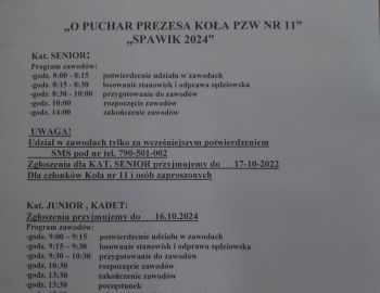 Zawody o Puchar Prezesa Koła nr 11